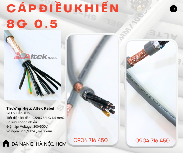 Cáp điều khiển altek kabel có lưới sh-500 8g 0.5 qmm
