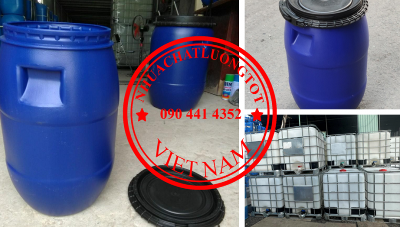 Thùng phuy 120 lit đựng dầu nhờn, thùng phuy nhựa 220 lít đựng dung môi 