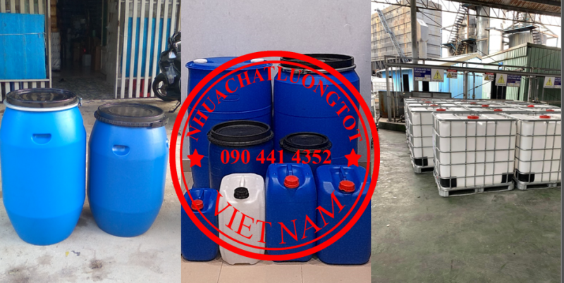 Thùng phuy 120 lit đựng dầu nhờn, thùng phuy nhựa 220 lít đựng dung môi 
