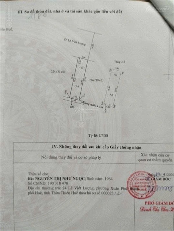 CHÍNH CHỦ CẦN BÁN CĂN NHÀ 3 TẦNG TẠI 24 Đường Lê Viết Lượng, Phường Xuân Phú, Huế, Thừa Thiên Huế
