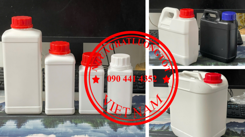 Chuyên cung cấp can nhựa 5 lít, can nhựa vuông 2 lít, can nhựa 1 lít tròn vòi ấn, can 500ml đựng kiề