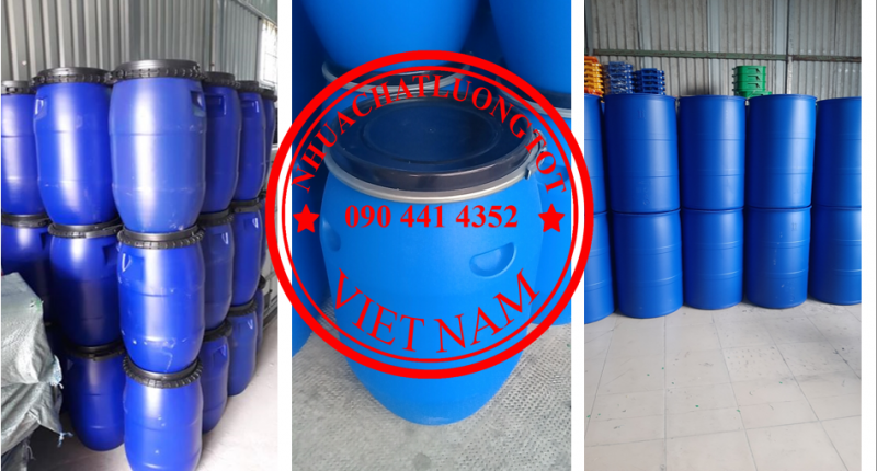 Thùng phuy nhựa 220L đựng nước mắm, nước tương, giấm