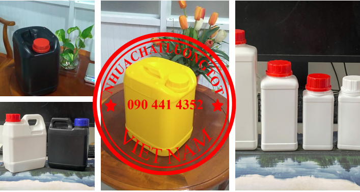 Can nhựa 5 lít nắp gaảenty, can 2 lít đựng phân bón, can nhựa 1L đựng thuốc tẩy