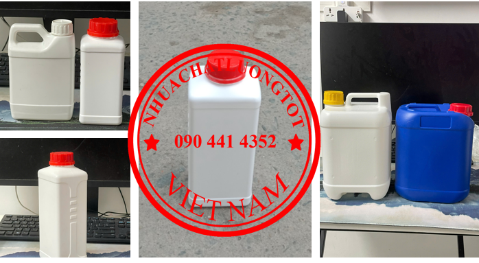 Can nhựa 5 lít nắp gaảenty, can 2 lít đựng phân bón, can nhựa 1L đựng thuốc tẩy