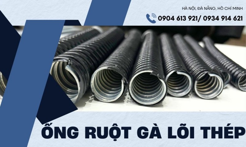Ống ruột gà lõi thép / ống kẽm đàn hồi phi 20 Đà Nẵng, HCM, Hà Nội