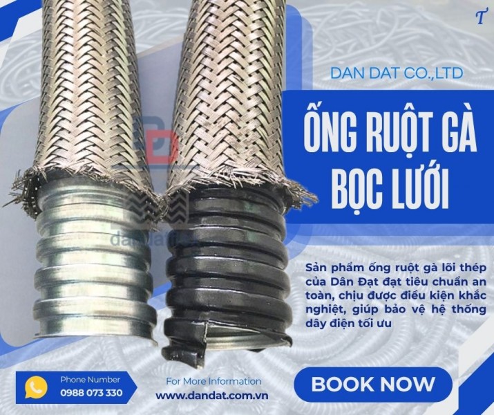 Ống ruột gà chịu nhiệt/ Ống ruột gà bọc nhựa PVC/ Ống ruột gà bọc nhựa PVC có lưới