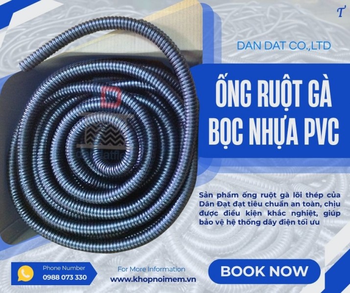 Ống ruột gà chịu nhiệt/ Ống ruột gà bọc nhựa PVC/ Ống ruột gà bọc nhựa PVC có lưới