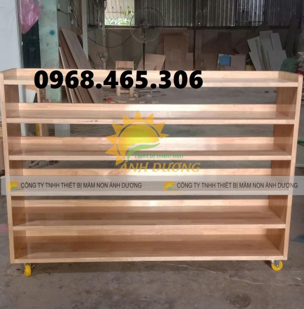 Kệ dép mầm non bằng gỗ, kệ dép mẫu giáo