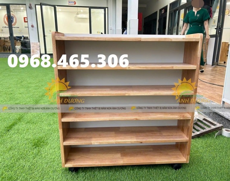Kệ dép mầm non bằng gỗ, kệ dép mẫu giáo