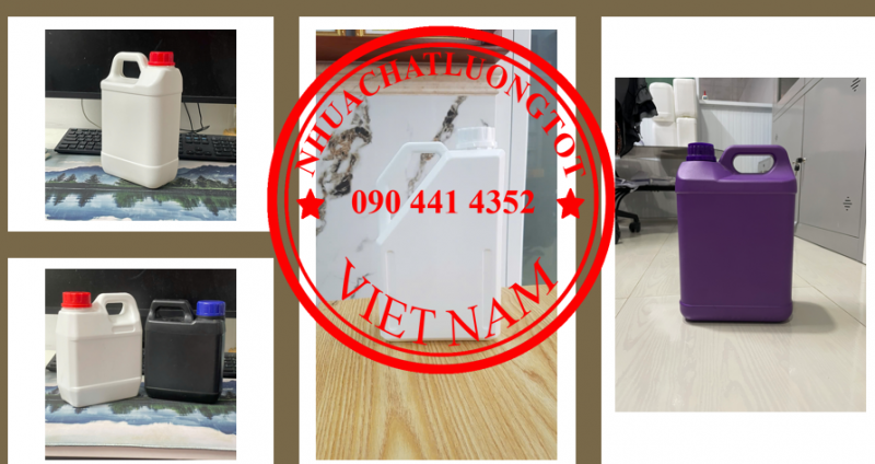 Can nhựa 500ml đựng nước xả vải, can 1 lít đựng thuốc diệt sâu bọ, can 2 lít đựng nước lau sàn 