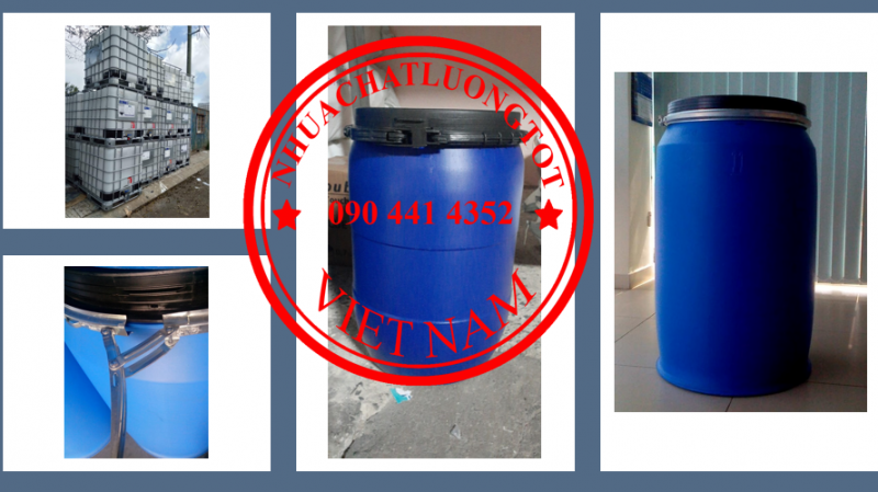 Công ty nhập khẩu thùng phuy nhựa 220L đựng thuốc nhuộm, thùng nhựa 120 lít đựng cát, vật liệu 