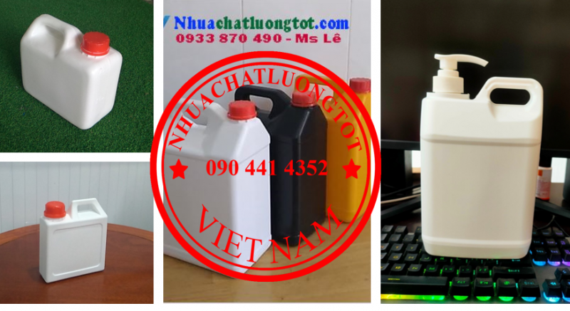 Can nhựa đựng nước uống 5 lít, can 2 lít đựng hóa chất nông sản, can 1 lít đựng dầu nhớt, can nhựa 5