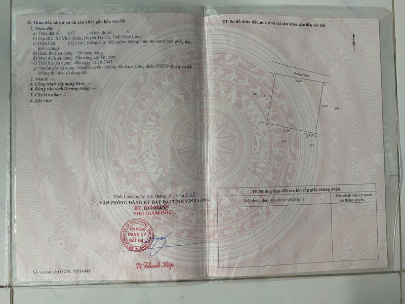 Bán đất có nhà kiên cố chắc chăn, xã Vĩnh Xuân, Huyện Trà Ôn, Vĩnh Long