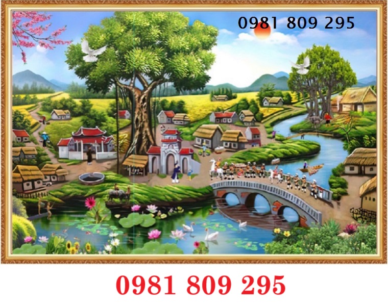 Gạch trang trí 3d làng quê việt nam 