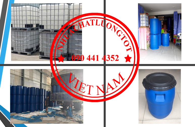 Thùng phuy nhựa 30 lít đựng nước mưa, thùng phi xanh 50 lít nắp hở muối dưa cà