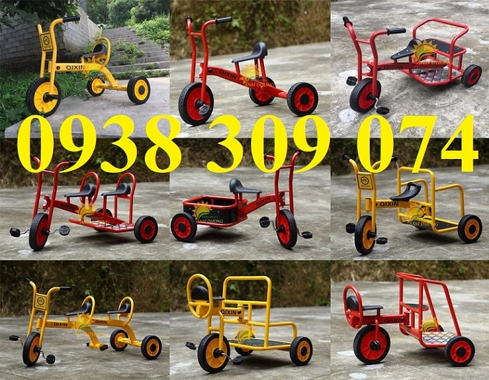Xe đạp 3 bánh đơn mầm non, Xe đạp 3 bánh đôi mầm non