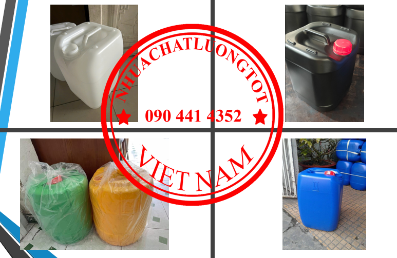 Can nhựa 10 lít đựng nguyên liệu thực phẩm, can 20 lít đựng thuốc nhuộm, thùng nhựa 25L đựng axit 