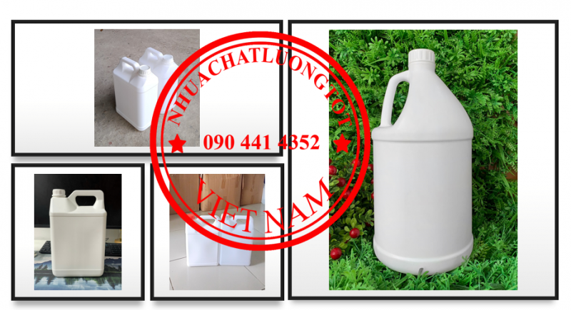 Can nhựa 5 lít tròn, vỏ can nhựa 2L đựng nhiên liệu, can 1 lít đựng axit đặc, can 500ml đựng mật ong