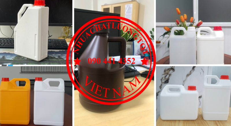 Can nhựa 5 lít công nghiệp, giá can nhựa 2 lít đựng axit, can nhựa 1L đựng thuốc trừ sâu, can nhựa 0