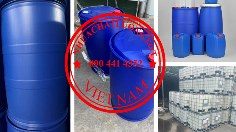 Thùng phuy nhựa đựng dung môi công nghiệp 220 lít, 120 lít, 100 lít, 60 lít, 30 lít 