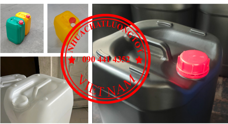 Can nhựa 30 lít đựng dung môi, can chứa 25 lít thuốc trừ sâu, thùng nhựa 20 lít vuông trắng, can 10L