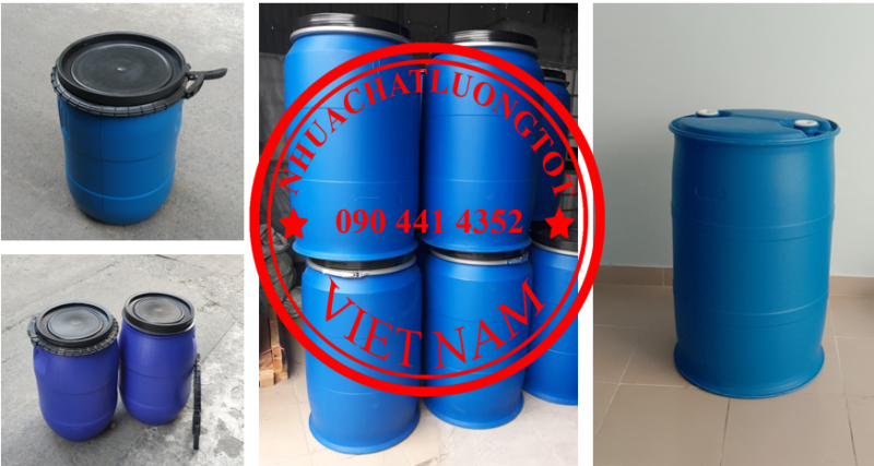 Công ty thùng phi nhựa 30L đựng nhớt, lu nhựa 50L đựng nguyên liệu pha chế