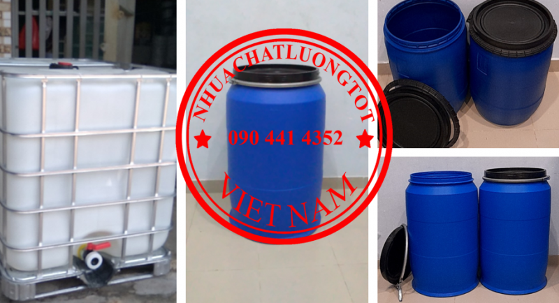 Công ty thùng phi nhựa 30L đựng nhớt, lu nhựa 50L đựng nguyên liệu pha chế