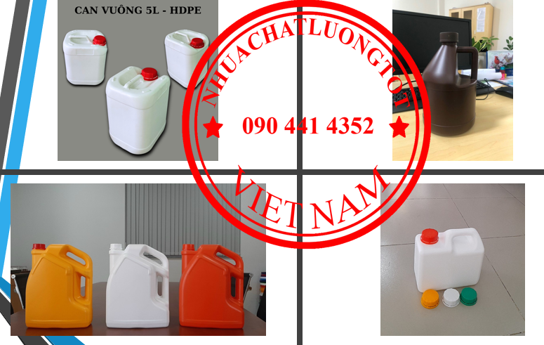 Can nhựa 5 lít đựng nước giặt, can 2 lít đựng cồn, can nhựa 1 lít đựng nước rửa tay