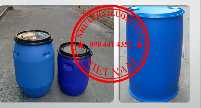 Thùng phi nhựa đựng hóa chất lỏng 30L, 50 lít, 120L, 220 lít 