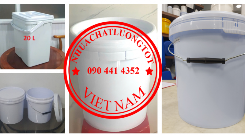 Chuyên ban thùng sơn trơn 10 lít, xô nhựa 12 lít tròn, thùng nhựa 16 lít đựng dầu nhớt 