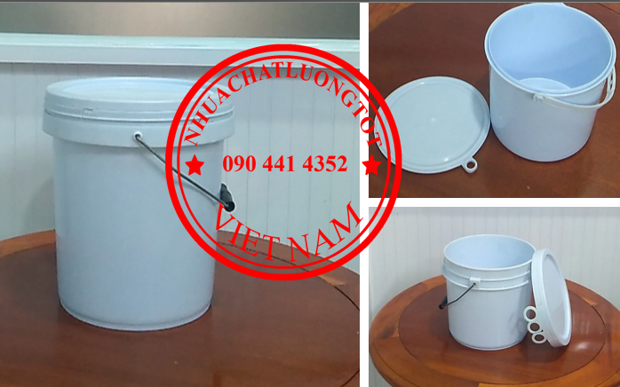 Chuyên ban thùng sơn trơn 10 lít, xô nhựa 12 lít tròn, thùng nhựa 16 lít đựng dầu nhớt 