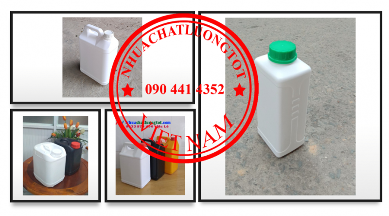 Bán can nhựa 5 lít y tế, can 2 lít đựng phẩm màu, can nhựa 1L đựng chất làm sạch máy móc