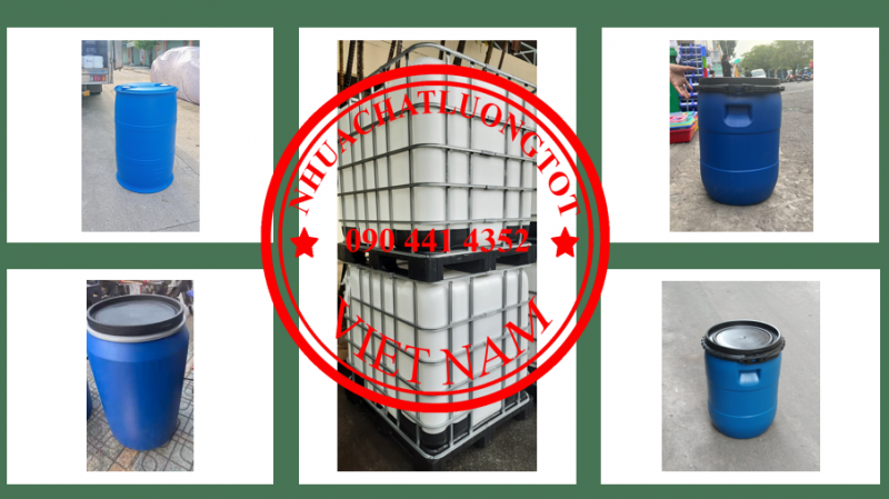Thùng phi nhựa nắp kín 220L đựng hóa chất, làm bè, đựng thuốc thủy sản… 