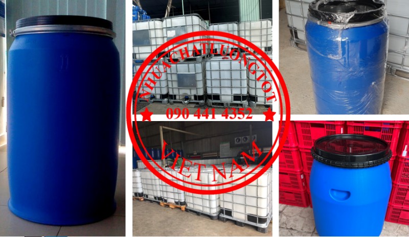 Thùng phi nhựa nắp kín 220L đựng hóa chất, làm bè, đựng thuốc thủy sản… 