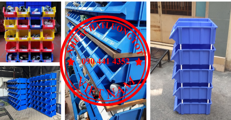 Kệ lắp ráp tầng kho vật tư xây dựng: như vít thạch cao, mũi khoan, kẹp ống, keo dán