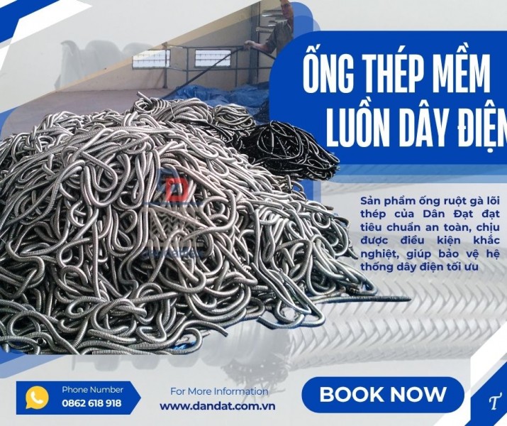 Ruột gà luồn dây điện/ Ống ruột gà chống cháy/ Ống ruột gà lõi thép bọc inox 304