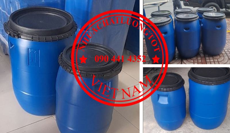 Thùng phuy nhựa đựng thực phẩm 30 lít, 50 lít, 120 lít, 220 lít, ATVSTP