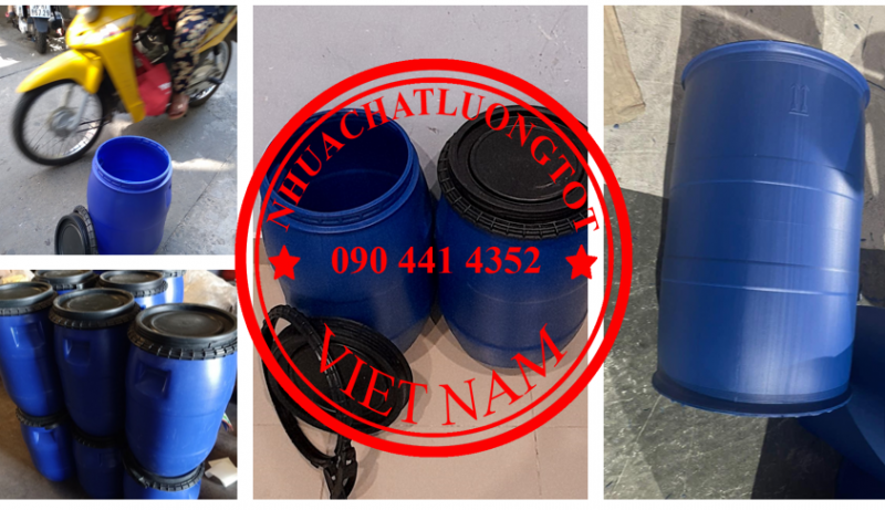 Thùng phuy nhựa đựng thực phẩm 30 lít, 50 lít, 120 lít, 220 lít, ATVSTP