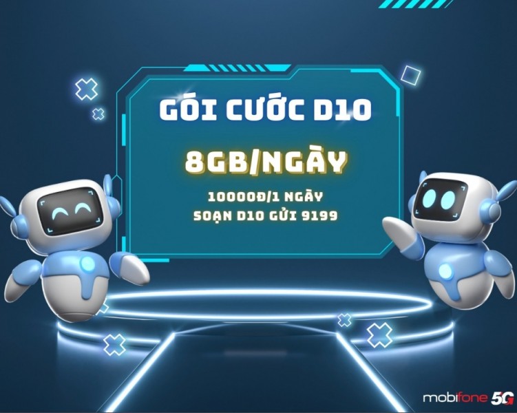 Độc lập – Tự do không lo về mạng với gói D10 MobiFone chỉ 10k/ngày