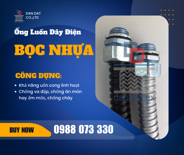 Ống luồn dây điện bọc nhựa bọc lưới inox/Ống ruột gà lõi thép luồn dây điện