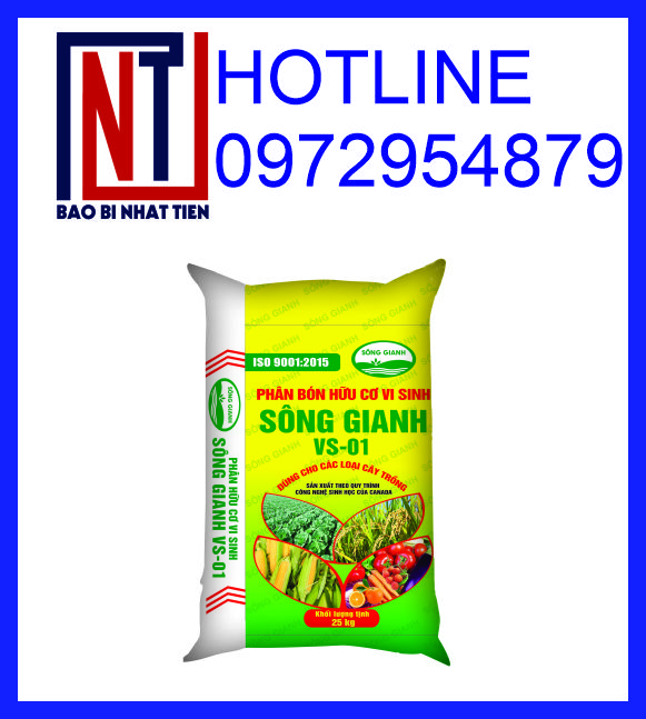 Bao bì phân bón 25kg ghép màng BOPP