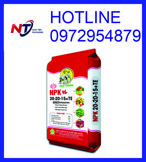 Bao bì phân bón 25kg ghép màng BOPP