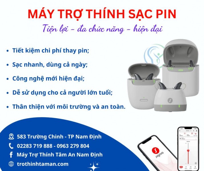 Máy trợ thính sạc pin – Giải pháp tiện lợi cho người dùng hiện đại 