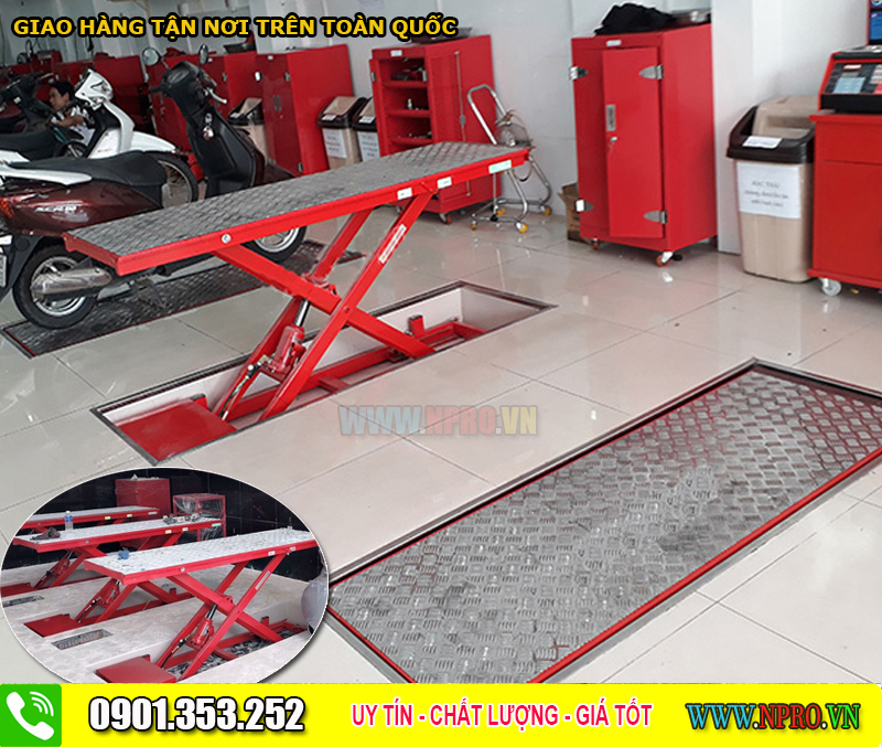 Bàn Nâng Xe Máy Âm Nền – Giải Pháp Chuyên Nghiệp Cho Tiệm Sửa Chữa Xe Máy