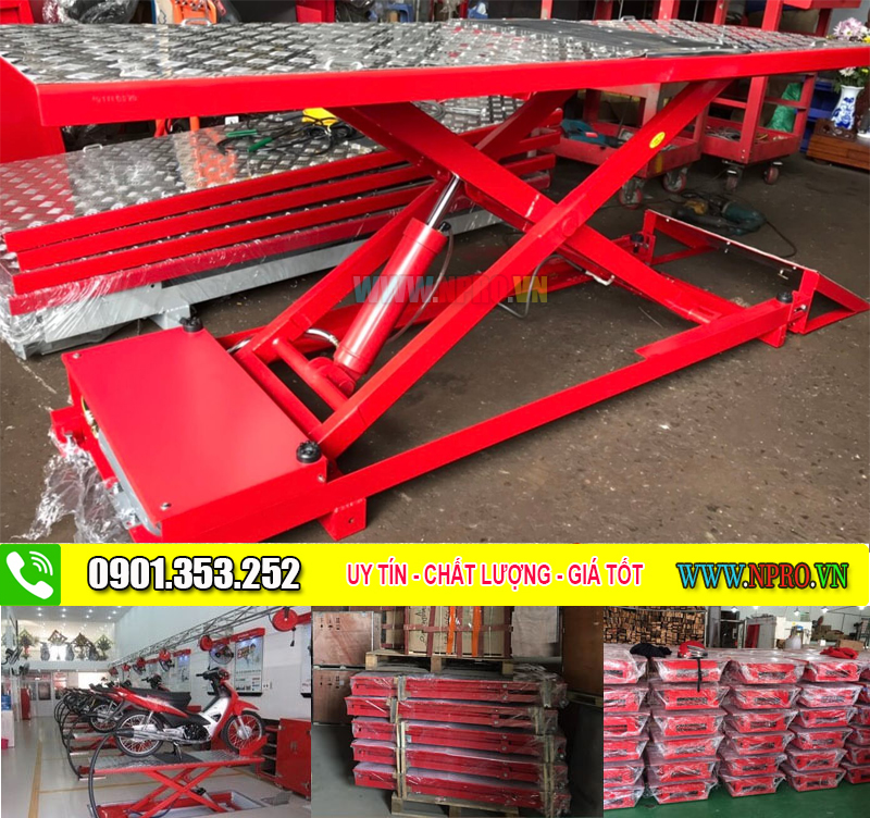 Bàn Nâng Xe Máy Âm Nền – Giải Pháp Chuyên Nghiệp Cho Tiệm Sửa Chữa Xe Máy