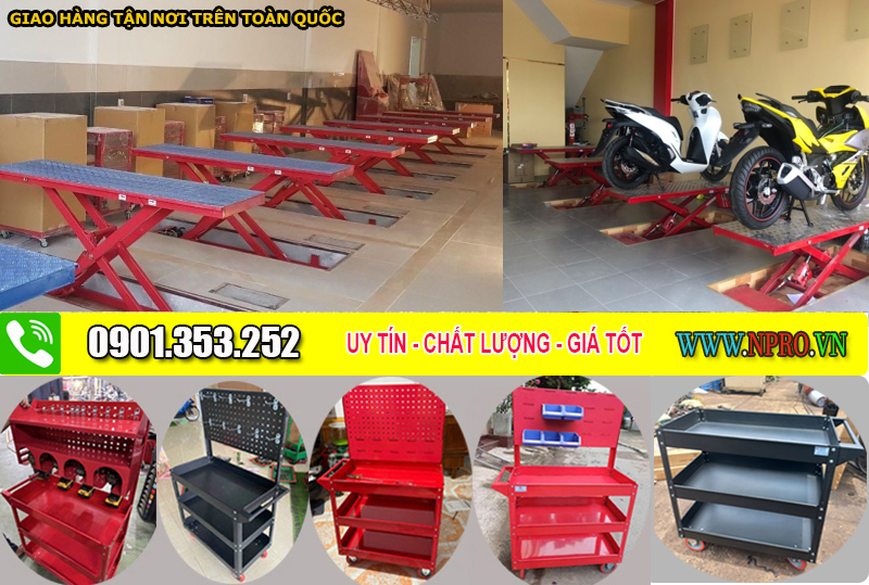 Bàn Nâng Xe Máy Âm Nền – Giải Pháp Chuyên Nghiệp Cho Tiệm Sửa Chữa Xe Máy