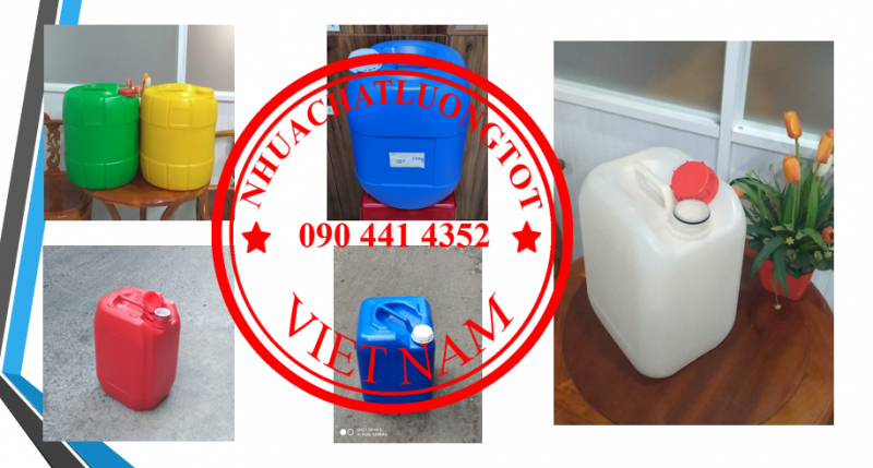 SX can nhựa 30 lít dày, thùng 25 lít đựng kiềm, can nhựa 20 lít đựng thuốc thủy sản, can 10 lít đựng