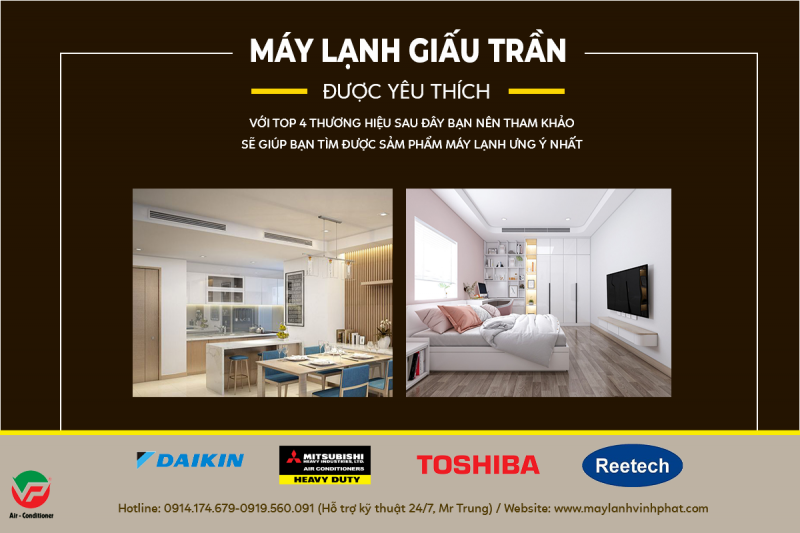 Ở công suất 5.0HP – Nên lựa chọn Điều hòa âm trần nối ống gió thương hiệu nào?