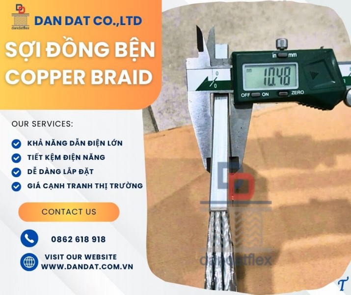 Dây đồng bện/ Dây đồng bện tiếp địa/ Dây đồng bện tiếp địa mặt bích