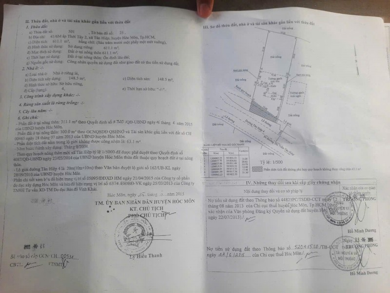 BÁN XƯỞNG (15x40) MẶT TIỀN TÂN HIỆP 4, HÓC MÔN - GIÁ CHỈ 18 TỶ